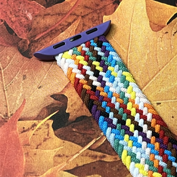 5for$10 Braided 42mm/44mm/45 S/M Apple watchbands Strechband - Rainbow NWT - Picture 2 of 5